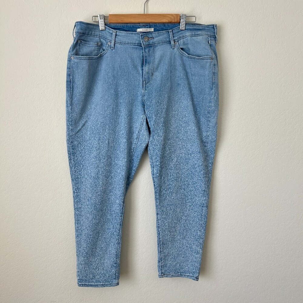 Levi’s Jeans Women’s 20W Plus Blue Acid Wash 711 Skinny Stretch Mid Rise Ankle